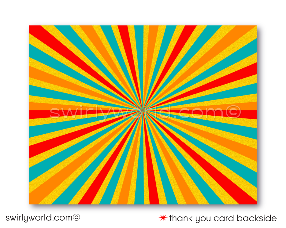 Gender Neutral Vintage Retro Carnival Circus Theme Baby Shower Invitation Bundle