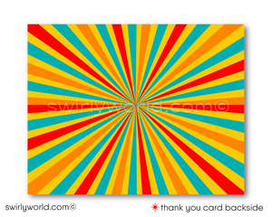 Gender Neutral Vintage Retro Carnival Circus Theme Baby Shower Invitation Bundle