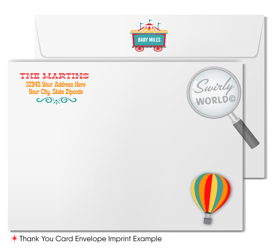 Gender Neutral Vintage Retro Carnival Circus Theme Baby Shower Invitation Bundle