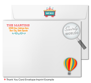 Gender Neutral Vintage Retro Carnival Circus Theme Baby Shower Invitation Bundle