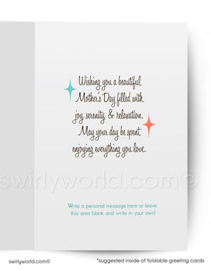 Foldable greeting card with Mother's Day message and space to write a personal message.