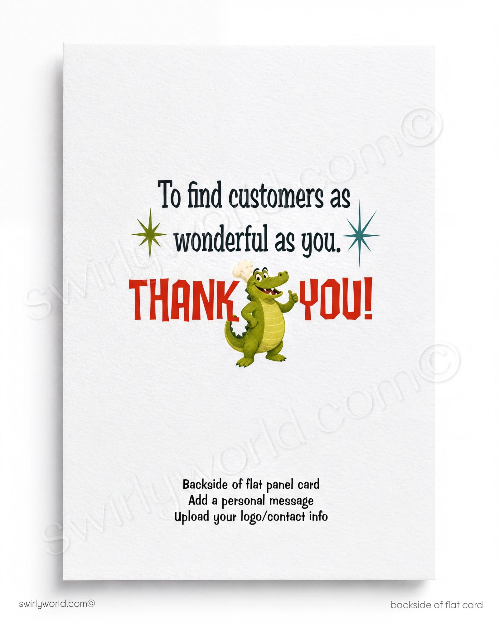 A green alligator wearing a chef's hat is grilling a steak on a red barbecue grill, with a speech bubble above the alligator saying "It's So Very Rare..."