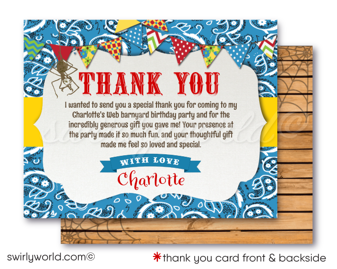 Make your little one's first birthday unforgettable with our Vintage Charlotte's Web Barnyard Themed Invitation Set! 🌟🐷 This digital download includes charming invitations, thank you cards, and envelope templates. Personalize and print for a timeless celebration filled with joy and nostalgia. Perfect for a Charlotte's Web themed party!