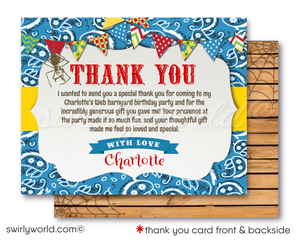 Celebrate with our Charlotte's Web Barnyard Themed Invitation Set! 🐷🌟 Perfect for your little one's 1st birthday, this vintage-inspired set includes invitations, thank you cards, and matching envelopes. Bring E.B. White's classic tale to life with vibrant barnyard colors and iconic imagery. Expertly printed and shipped to your door! 