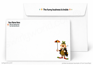 Clown Around Funny Cartoon Happy Birthday Card