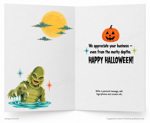 Creature Feature Funny Retro Halloween Card