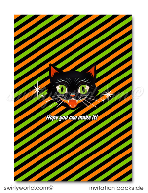 Kid-Friendly Cute Halloween Birthday Party Printed Invitations and Envelopes