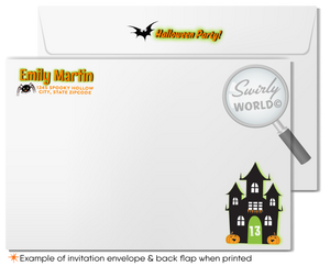 Child-Friendly Non-Scary Kid Haunted  Halloween Birthday Party Invitation Digital Printable