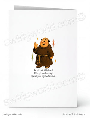 a cartoon character wearing a brown robe and holding a book, with stars surrounding them.