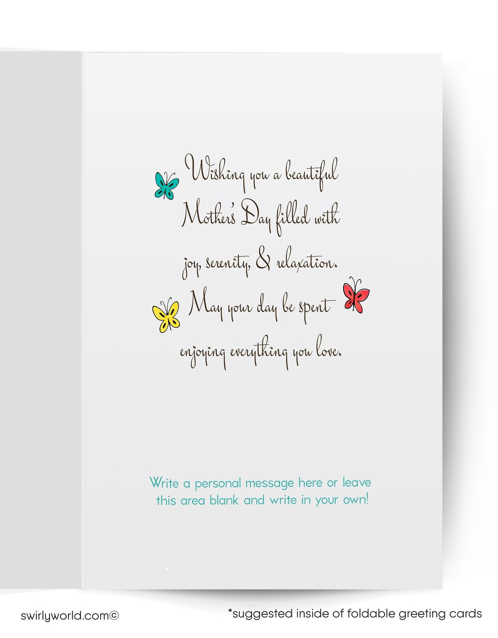 Mother's Day card with illustrations of women gardening on a pink background