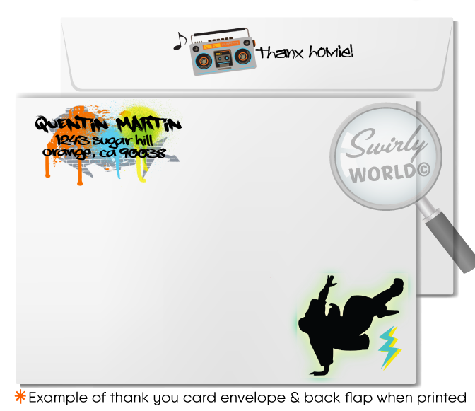 Unleash throwback vibes with our 80's and 90's Hip Hop Party Invitation Digital Bundle! 🎤✨ Featuring rad graffiti art, brick wall background, vintage ghetto blaster, and vinyl turntable. Includes invitations, thank you cards, and matching envelopes. Easily customizable. Perfect for a nostalgic birthday bash!