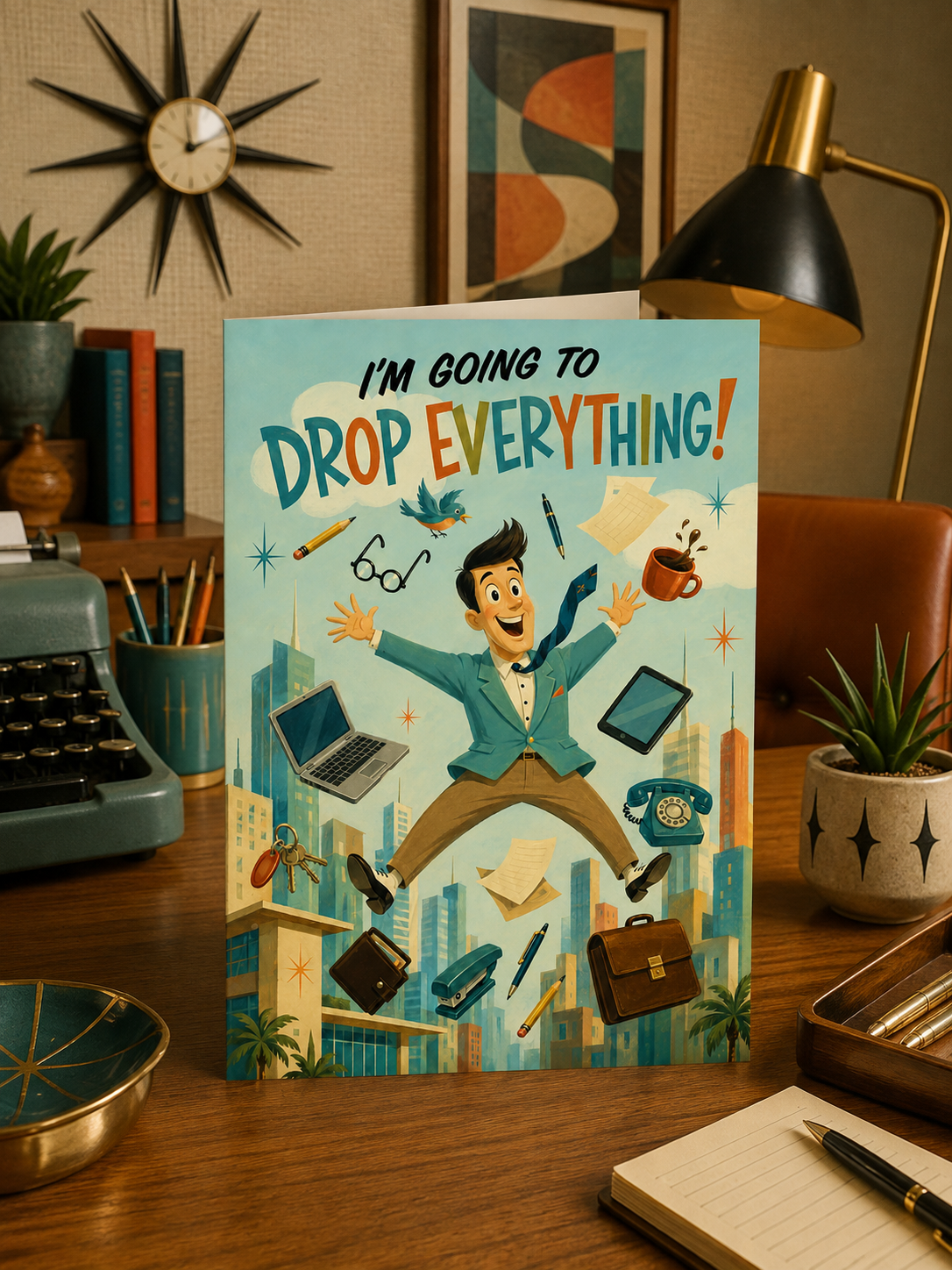 Drop Everything Funny Office Birthday Card for Customers