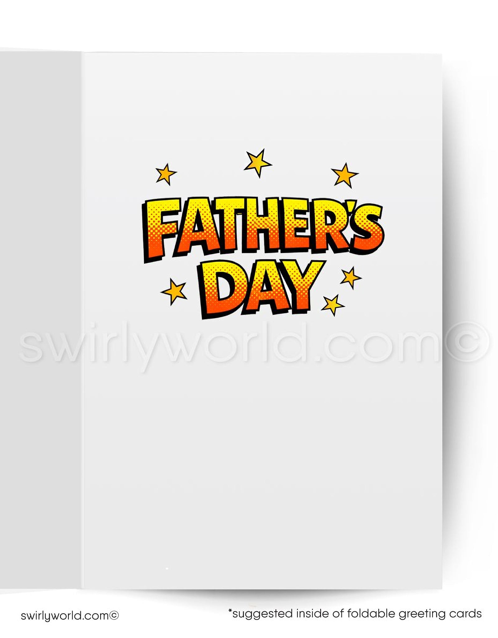 Card with a superhero character labeled 'Super Dad' and text 'Hope you have a super'.