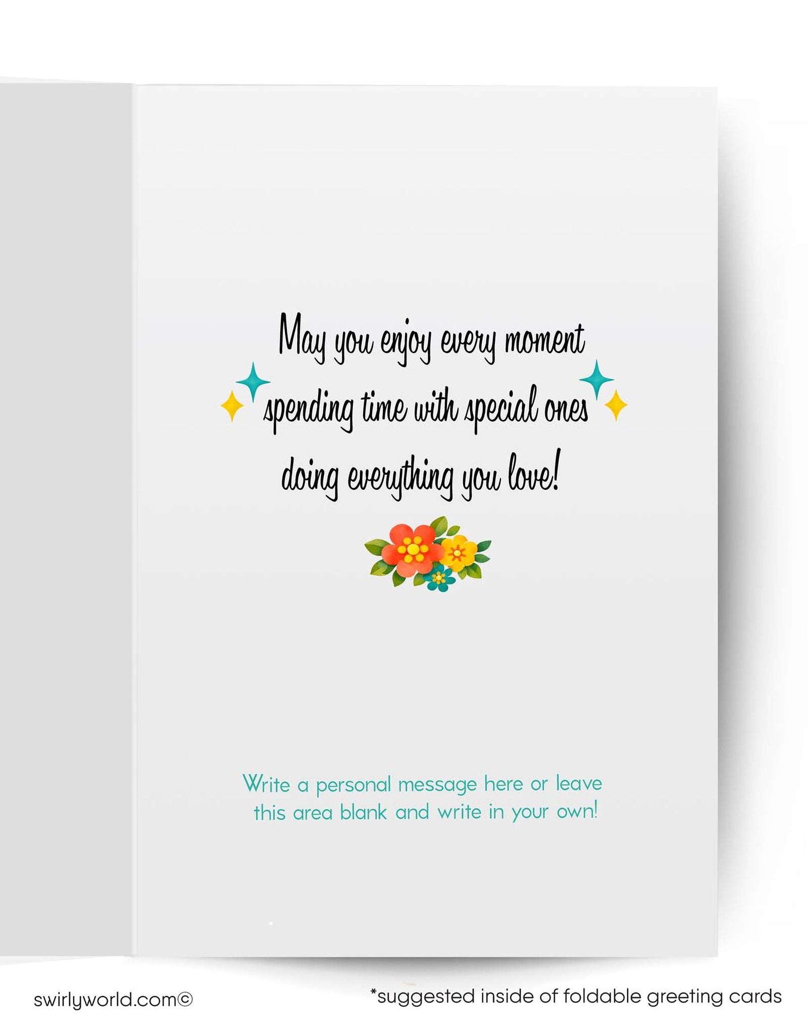 Vintage-style Mother's Day card with a cat holding a child and a teddy bear on a red background.