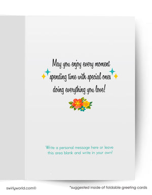 Greeting card with a floral design and motivational message on a white background