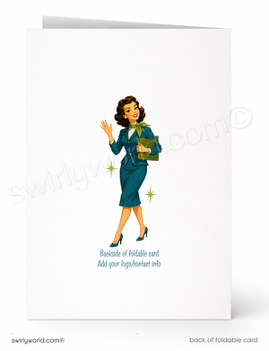 Everything’s Coming Up Daisies Retro Business Thank You Card