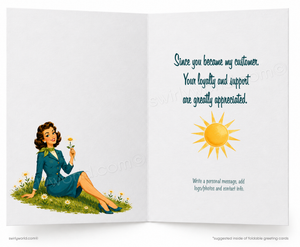 Everything’s Coming Up Daisies Retro Business Thank You Card