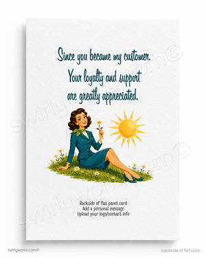 Everything’s Coming Up Daisies Retro Business Thank You Card