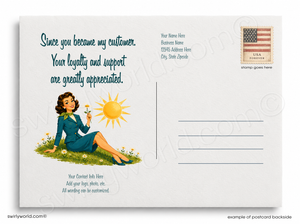 Everything’s Coming Up Daisies Retro Business Thank You Card
