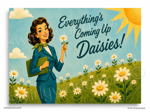 Everything’s Coming Up Daisies Retro Business Thank You Card