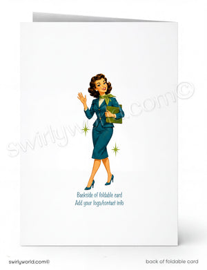 A woman in a blue suit is standing and waving, with a green book in her hand. The image is a collage of multiple images, and the text below the image provides information about the content of the image.