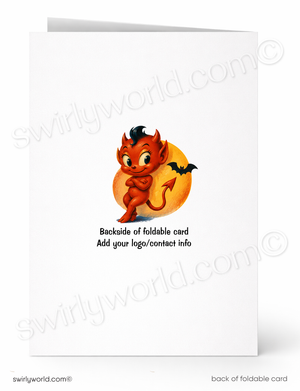 Little Devil Printed Halloween Greeting Card - "All Fired Up!" Humorous Design