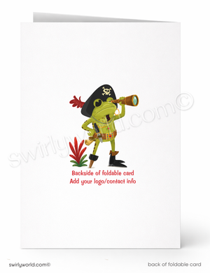 Funny Customer Appreciation Card | Arrrrr Thought I Toad You Pirate Frog Flat Card