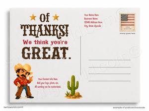 Funny Cowboy Thank You Cards | Collectible Thank You Flat Cards