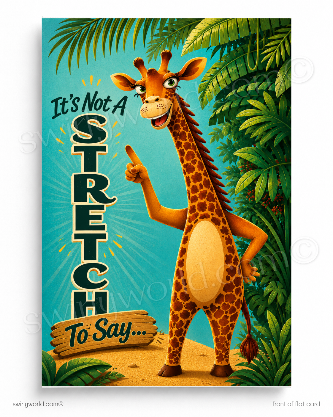 Funny Cartoon Thank You Card Flat Panel Cards