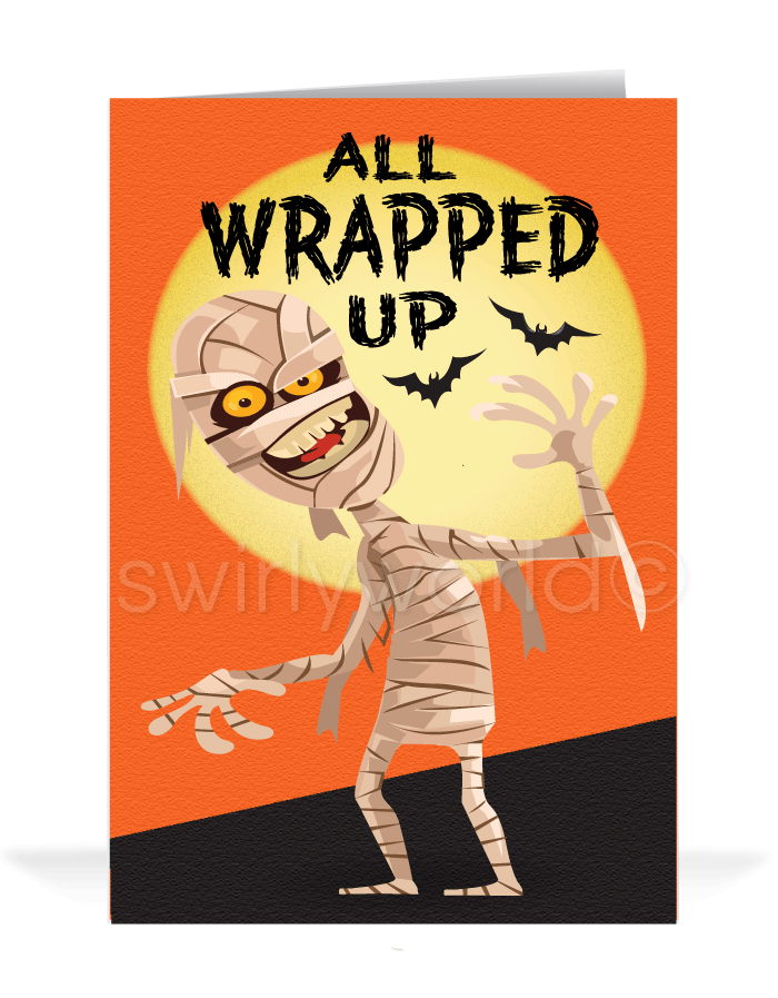 Funny Humorous Cartoon Happy Halloween Greeting Cards for Business.