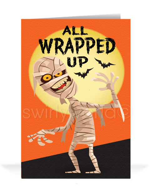 Funny Humorous Cartoon Happy Halloween Greeting Cards for Business.