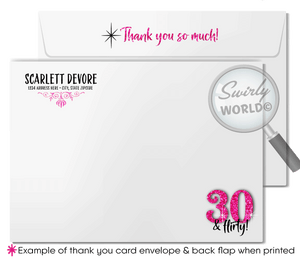 Pink & Silver Glitter "Flirty Thirty" Glamorous 30th Birthday Digital Invite for Women