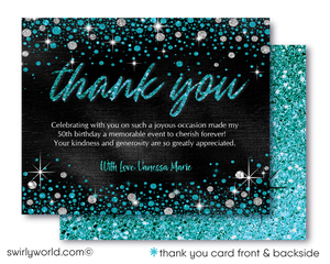 Forty 40 & Fabulous Glamorous Glitter Over the Hill Birthday Digital Invitation Set
