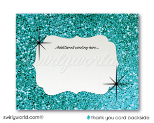 Forty 40 & Fabulous Glamorous Glitter Over the Hill Birthday Digital Invitation Set