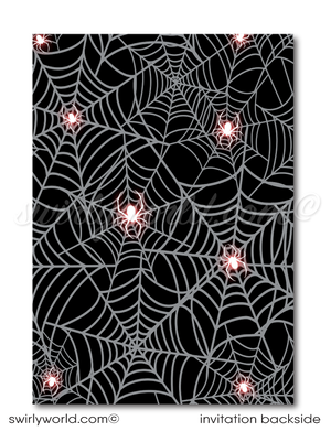 Skeleton Spider Webs Halloween Cocktail Adult Costume Party Invitation Evite Printable Digital Download