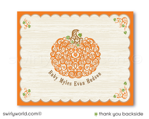Little Pumpkin Fall Halloween Gender Neutral Baby Shower Invitation Digital Download