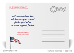 Patriotic American Red, White, and Blue Ribbon Honor Veterans Memorial Day Postcards