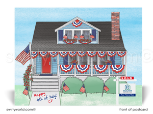 Patriotic American Traditional Home Decorated for July 4th Celebration for Realtors®