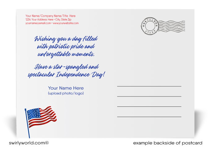 Patriotic Neighborhood of Houses Celebrating the 4th of July Postcards for Realtors®
