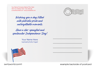 Patriotic Neighborhood of Houses Celebrating the 4th of July Postcards for Realtors®