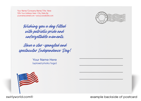 Patriotic Neighborhood of Houses Celebrating the 4th of July Postcards for Realtors®