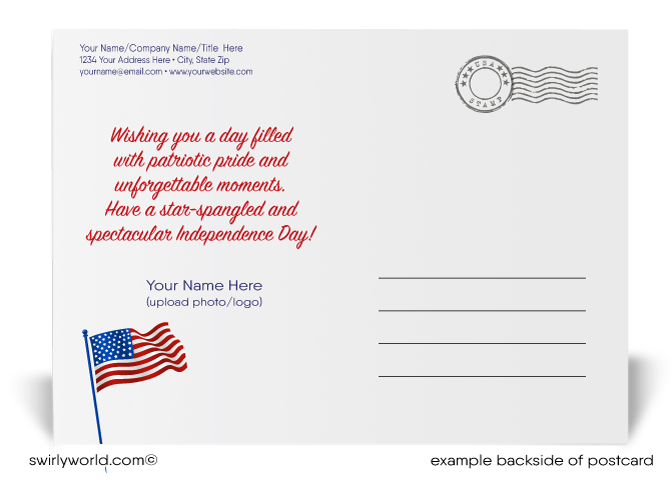 Neighborhood Happy 4th of July Independence Day Patriotic Postcards for Realtors