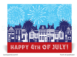 Neighborhood Happy 4th of July Independence Day Patriotic Postcards for Realtors
