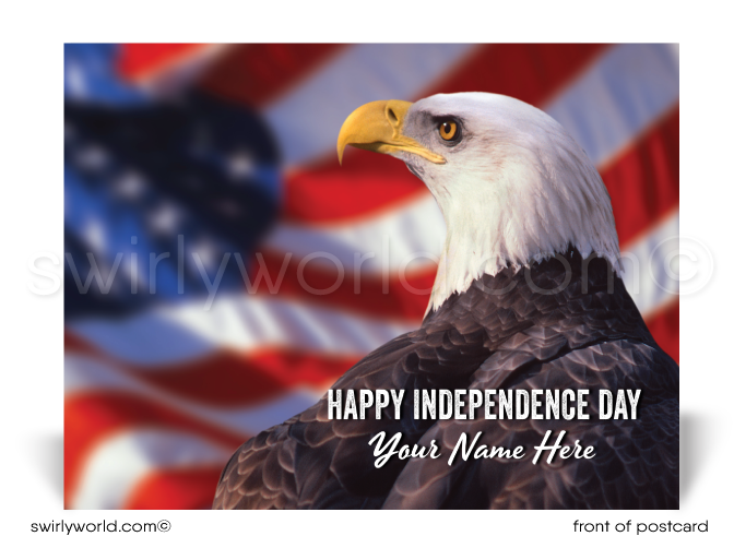 Patriotic Majestic American Bald Eagle 4th of July Happy Independence Day Postcards
