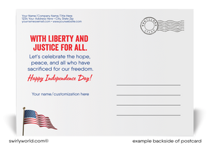 Patriotic American Flag Military July 4th Happy Independence Day Postcards