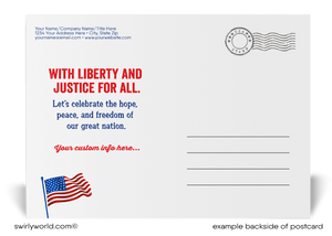 American Patriotic Happy Independence Day July 4th Postcards for Business