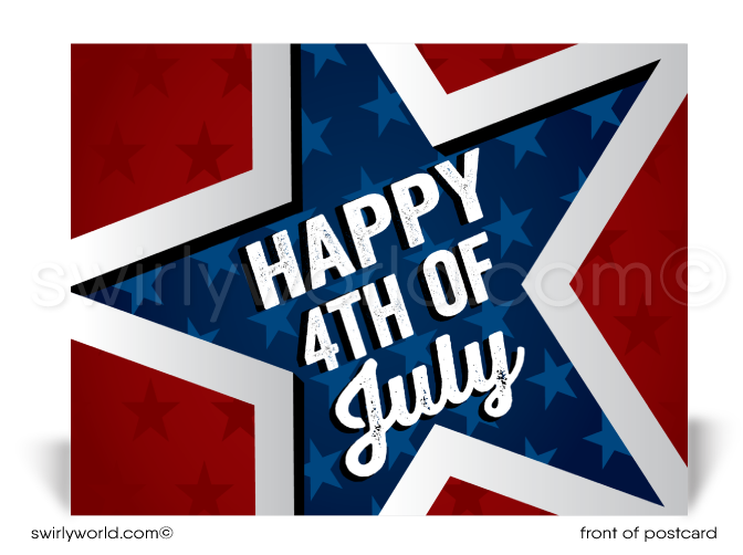 American Patriotic Happy Independence Day July 4th Postcards for Business