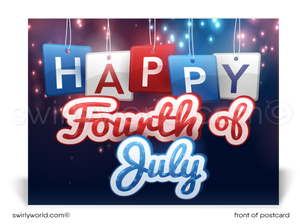 Modern Patriotic Happy 4th of July Independence Day Postcards for Business