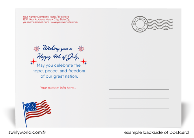 Happy 4th of July Patriotic Retro Modern Star American Independence Day Postcards
