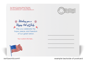 Happy 4th of July Patriotic Retro Modern Star American Independence Day Postcards